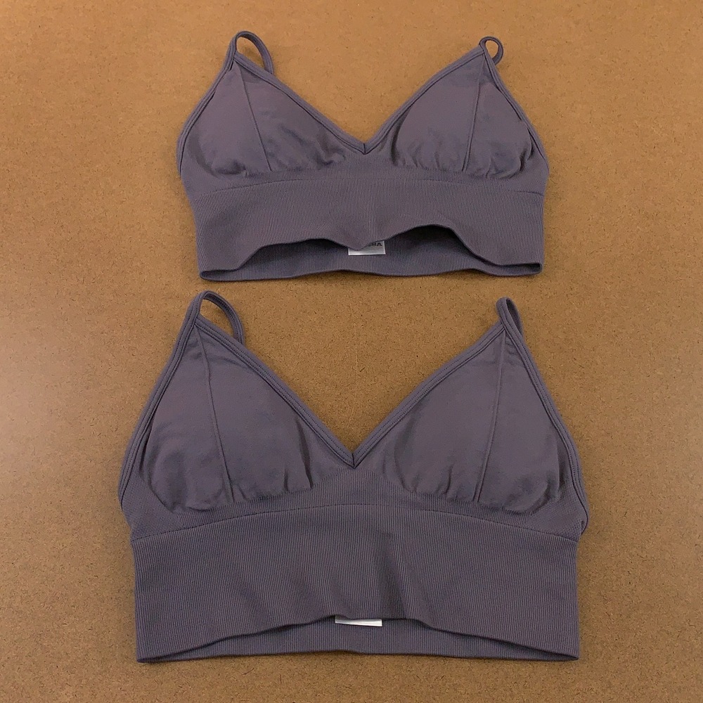 For The Peach Womens Size Medium Gray Pullover Sculpt Luxe Bra 2 Pieces New